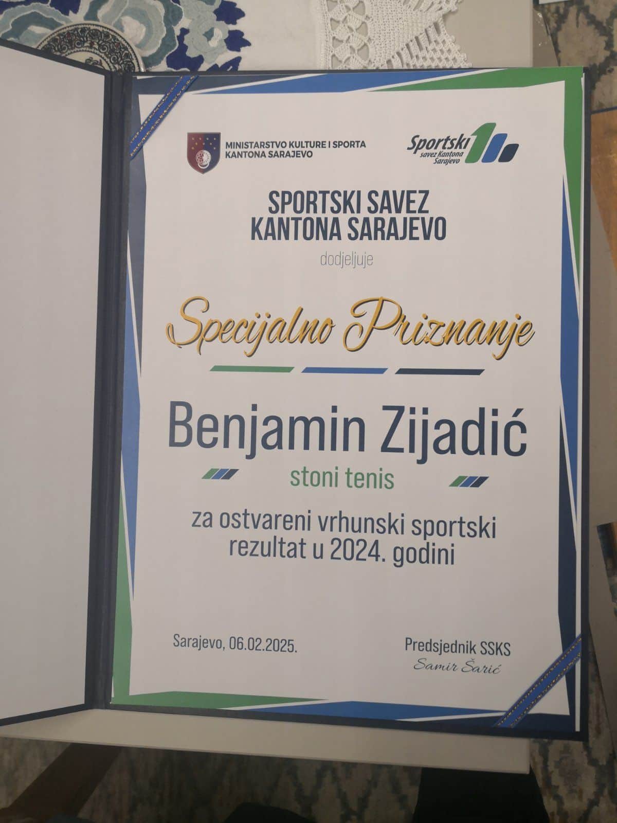 Benjamin Zijadić, stonteniser, prvak Bosne i Hercegovine u kategoriji juniora, a i seniora | Treća gimnazija Sarajevo